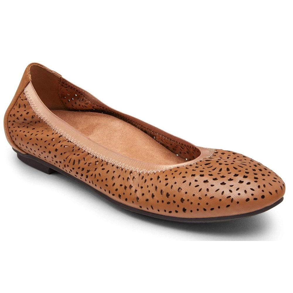 Vionic Robyn Toffee Leather Ballet Flats Size 7
